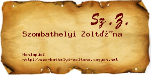 Szombathelyi Zoltána névjegykártya
